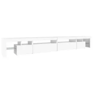 Berkfield TV Cabinet with LED Lights White 290x36.5x40 cm