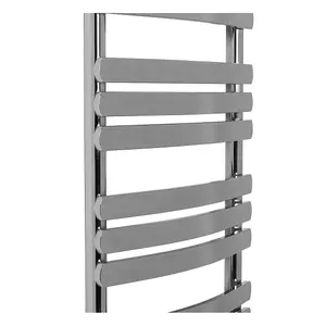 Rinse Curved Heated Towel Rail Radiator Ladder for Bathroom Kitchen Central Heating Towel Warmer Chrome 1200x500mm