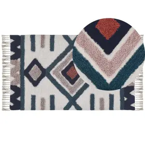 Rectangular Cotton Area Rug 80 x 150 cm Multicolour KOZLU