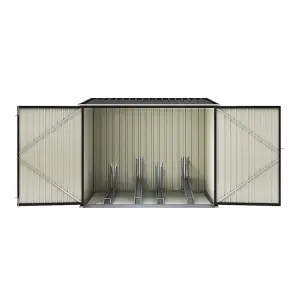 Outdoor Storage Shed Galvanized Steel Bicycle Storage Shed with Lockable Stores up to 4 Bikes for Backyard Patio