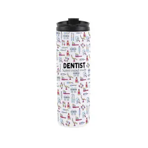 Dentist Travel Mug - Novelty Trades Gift Stainless Steel Vacuum-Sealed Double-Walled Hot/Cold Drinks Travel Flask