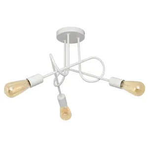 Luminosa Oxford Multi Arm Semi Flush Ceiling Light White 50cm