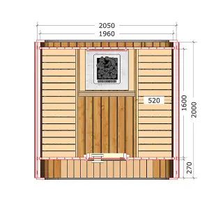 Inmedias Thermowood Icon Sauna 200S - 4-6 Person 2m x 2m - Outdoor Cube Barrel Sauna Full Single Door