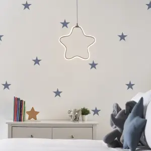 Star Matt Grey LED Pendant ceiling light, (Dia)300mm