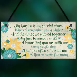 Red Ocean Garden In Memory Of Mum Nan Friend Memorial Gifts Poem Sign Hanging Wall Shed Memorial Plaque Keepsake