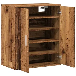 Berkfield Shoe Cabinet Old Wood 60x35x70 cm Engineered Wood