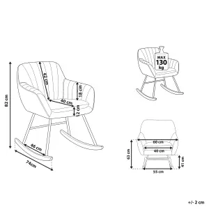 Rocking Chair LIARUM Velvet Grey