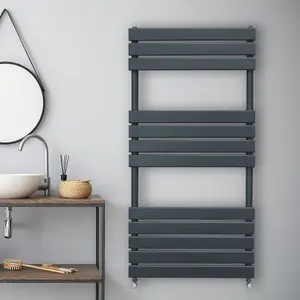 Flat Panel Towel Radiator - 1200mm x 600mm - Anthracite Grey