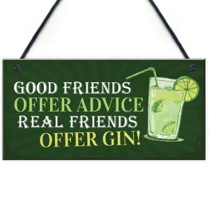 Red Ocean Friendship Gin Sign Garden Plaque Shed Home Bar Pub Kitchen Hanging Wall Plaque Gift