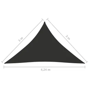 Berkfield Sunshade Sail Oxford Fabric Triangular 3x3x4.24 m Anthracite