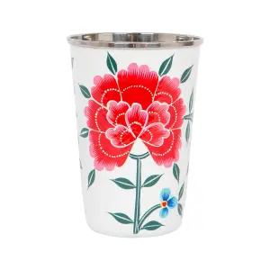 BillyCan 6pc Hand-Painted Picnic Cups Set - 400ml - Multicolour Peony