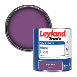 Leyland Trade Vinyl Matt Walls & Ceilings Emulsion Paint Purple Punch (PPG1251-7) 2.5L