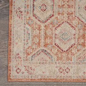 MultiColoured Traditional Bordered Geometric Easy To Clean Rug For Living Room Bedroom & Dining Room-239cm X 310cm