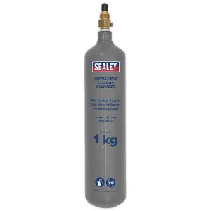 Sealey Gas Cylinder Refillable Carbon Dioxide 1kg For Sealey MIG Welders CO2/1KG