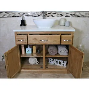 Nya 1000mm Single Bathroom Vanity with Vessel Ceramic Basin White