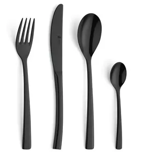 30-Piece 18/10 Stainless Steel Cutlery Set for 6 People Black