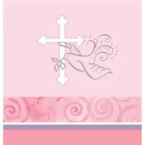 Creative Converting Faithful Plastic Dove Party Table Cover Pink/White (One Size)