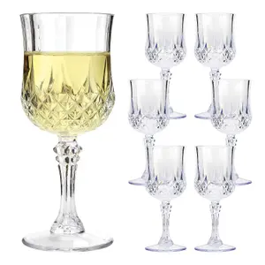 6pcs Crystal Effect Party Glasses - Highball Whiskey Wine Champagne Flute - No More Broken Glasses