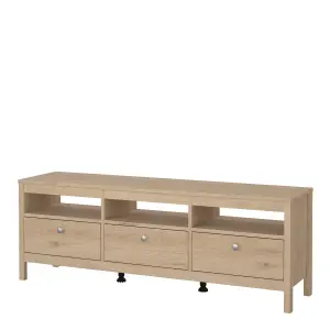 Madrid TV-Unit 3 Drawers in Jackson Hickory Oak