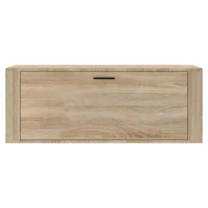 Berkfield Wall Shoe Cabinet Sonoma Oak 100x35x38 cm Engineered Wood