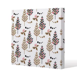 Christmas Tree, Holly leaf pattern (Canvas Print) / 61 x 61 x 4cm