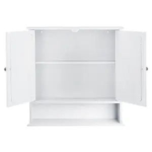 2 Doors Bathroom Wall Mounted Mirror Cabinet Vanity Storage Cupboard