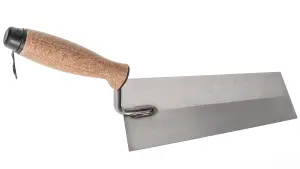 Toolty Bucket Trowel with Cork Handle 180mm Grinded Carbon Steel for Brickwork and Plastering Rendering Masonry DIY