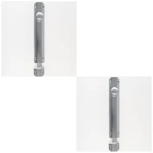 2 PACK - Surface Mounted Flat Sliding Door Bolt Lock 254mm x 36mm Satin Chrome