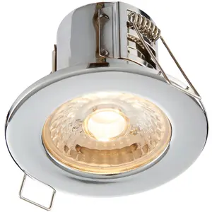 Tool-less Recessed Bathroom IP65 Downlight - 4W Warm White LED - Chrome Plate