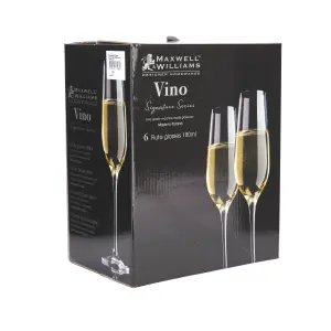 Maxwell & Williams Champagne Prosecco Party Glass Flutes Set of 6x 180ml