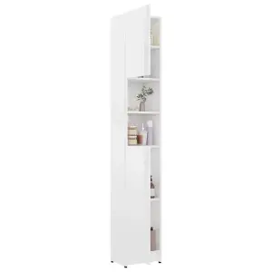 Berkfield Bathroom Cabinet High Gloss White 32x25.5x190 cm Engineered Wood