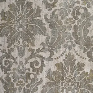 Fine Decor Insignia Taupe Tarnished Floral Damask Wallpaper Paste The Wall