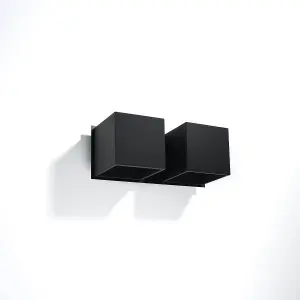 Quad Aluminium Black 2 Light Classic Wall Light