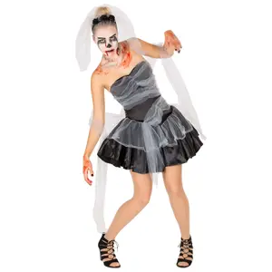 Zombie Bride Costume - black L