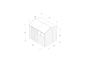 4LIFE Reverse Apex Shed 8x6 - Single Door - 2 Windows