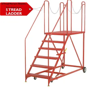 5 Tread Wide Truck Dock Loading Stairs Non Slip Platform Vehicle Step Ladder