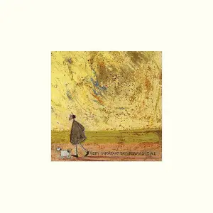 Sam Toft Very Important Daydreaming Time Print Yellow/Green/Brown (30cm x 30cm)