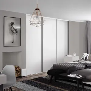 Spacepro Sliding Wardrobes Full length Matt White frame Single panel door, (H) 2220mm x (W) 914mm