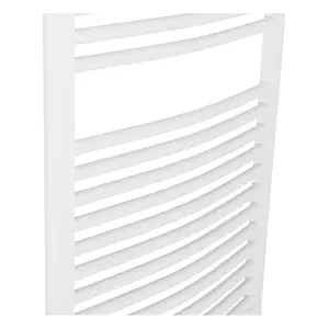 Rinse Curved Bathroom Heated Towel Rail Warmer Radiator Central Heating White - 1100x600mm