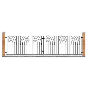 ABBI Metal Scroll Driveway Gate 3530mm GAP x 812mm High ABZP14