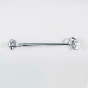 Heavy Duty Cabin Hook & Eye Satin Chrome 254mm Arm Cabinet Hatch Lock