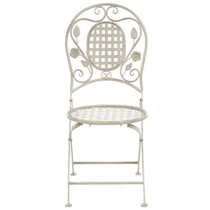 Set of 2 Garden Chairs BIVIO Metal Off-White