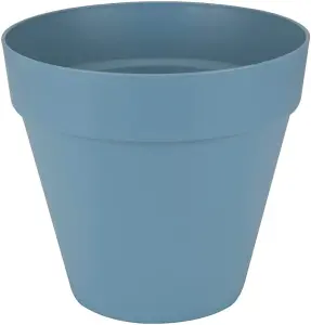 Elho Loft Urban Round 30cm Plastic Plant Pot in Vintage Blue