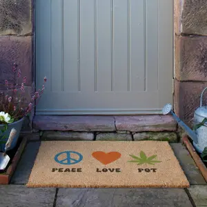 Peace Love Pot Doormat (90 x 60cm)