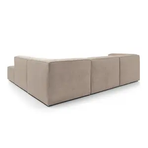 Doris Modular Extended Corner Sofa in Beige Cord Chenille