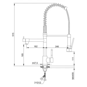 Chrome Single Lever Kitchen Sink Mixer Tap with Pull Out Hose Spray