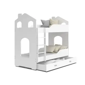 Liev European Toddler (80 x 160cm) Bunk Bed with Drawer White/White