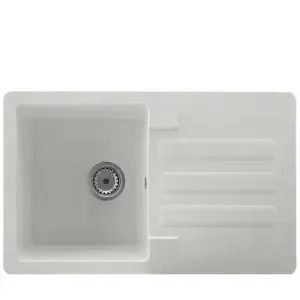 Liquida VG5WH 1.0 Bowl Compact SMC Inset Reversible White Kitchen Sink