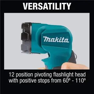 Makita DML815 18V LXT 12 Position LED Light Lamp Pivot Torch + Makpac Case