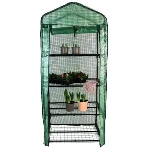 4 Tier Mini Greenhouse With Green PE Cover